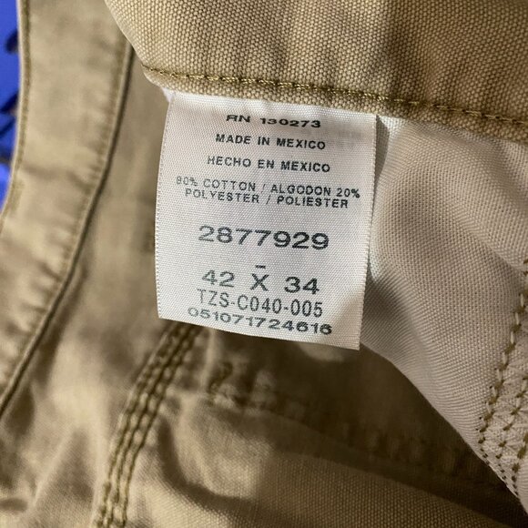 LEE Carpenter Loose Fit Straight Denim Jean Pants Mens 42x34 Tan Workwear NWT - Picture 7 of 10